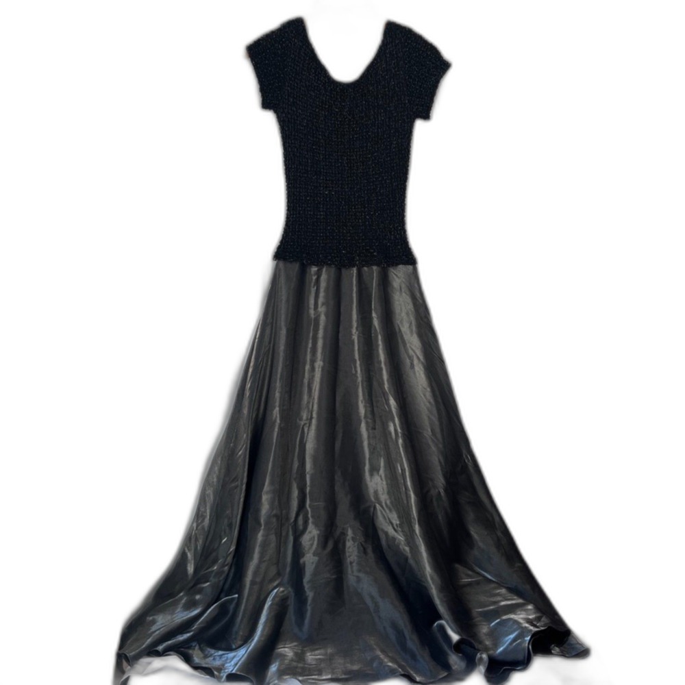JS Collections Stretchy Bodice Taffeta Skirt Formal Evening Gown Size 8
